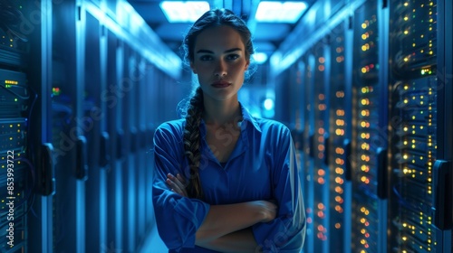 The woman in datacenter