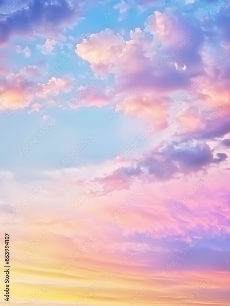 Obraz premium Pastel Sky with Clouds at Sunset