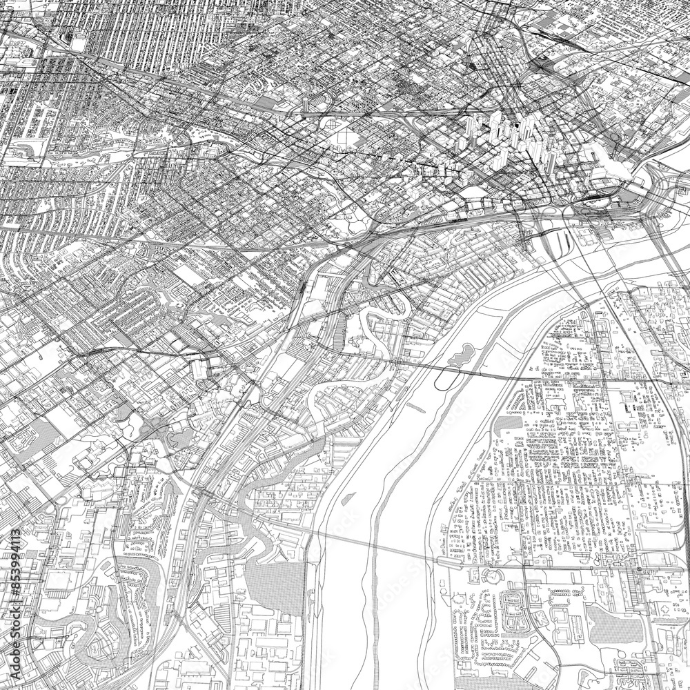 Naklejka premium 3D illustration of city and urban in Dallas USA