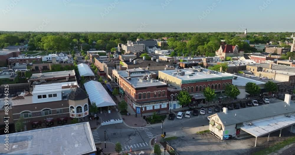 Drone view of downtown Wheaton Drone view of downtown Wheaton