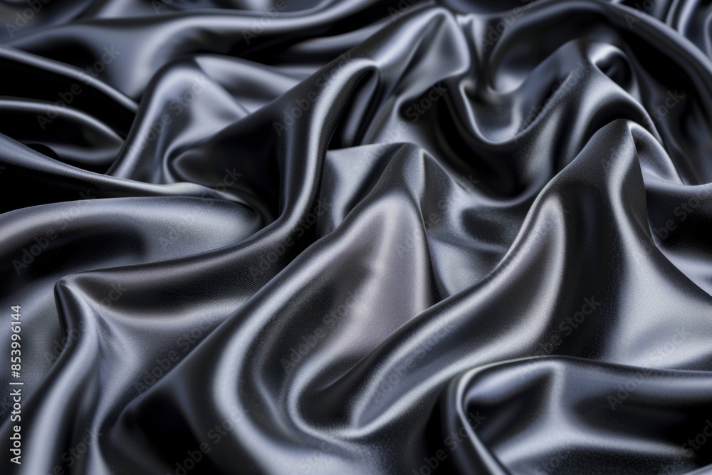 Elegant black satin fabric texture with luxurious sheen Elegant black satin fabric texture with luxurious sheen