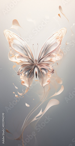 Abstract background with butterfly. Butterfly in the sky