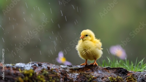 Fluffy Yellow Chick Standin...