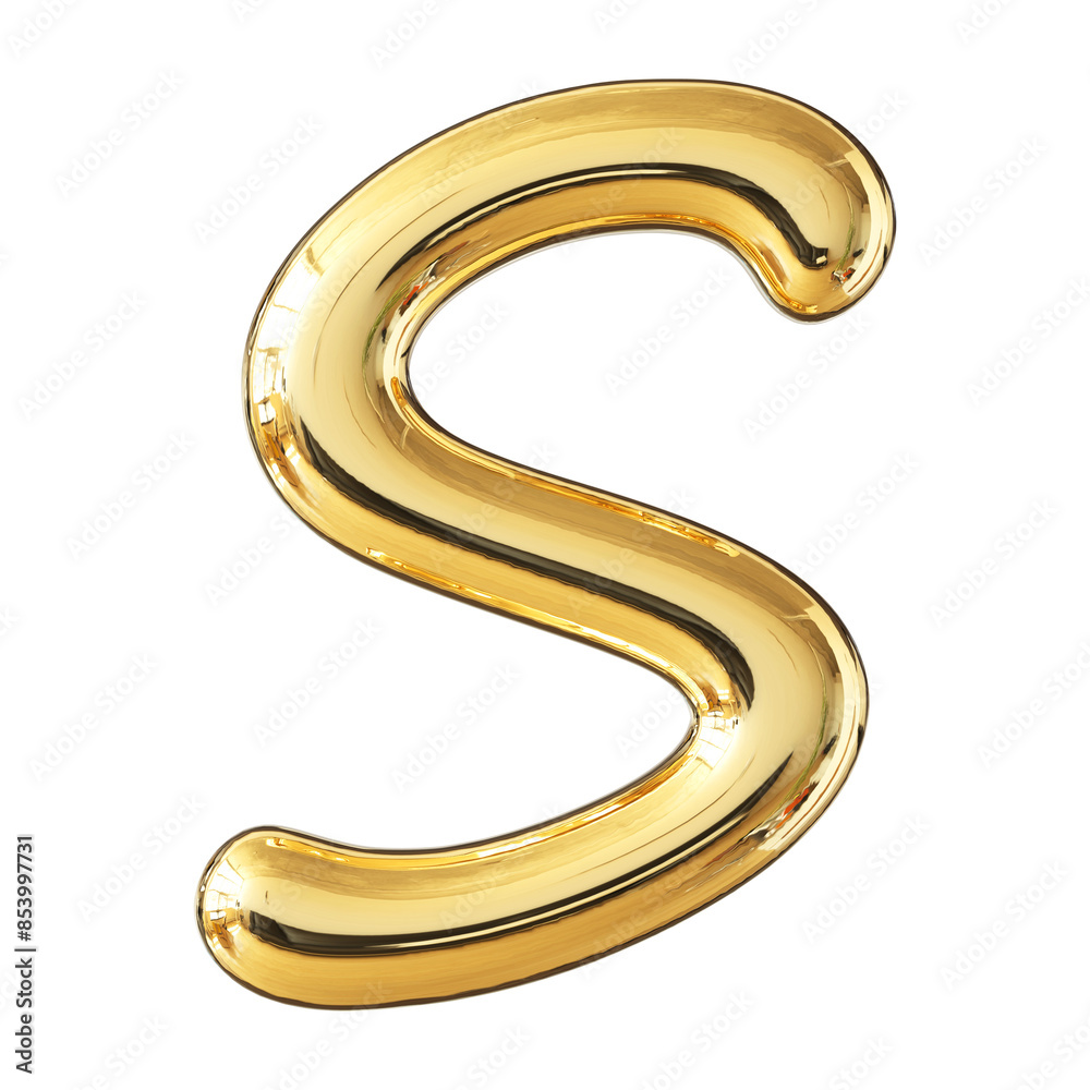 Gold 3D Font Letter S uppercase Gold 3D Font Letter S uppercase