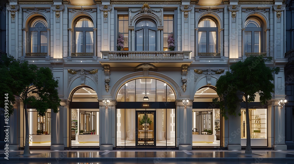 Boutique fashion store in european classic facade exterior. Boutique fashion store in european classic facade exterior.