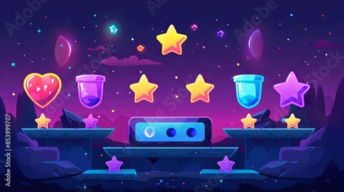 A video game concept background with stars
