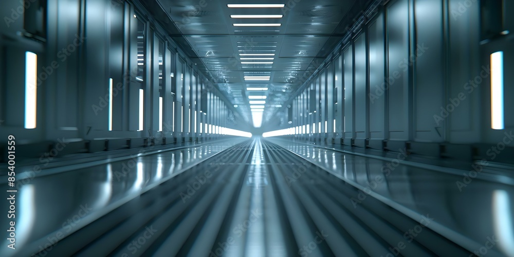 Fototapeta premium An AI data center processes future possibilities with computational prowess in digital realm. Concept AI, Data Center, Computational Prowess, Future Possibilities, Digital Realm