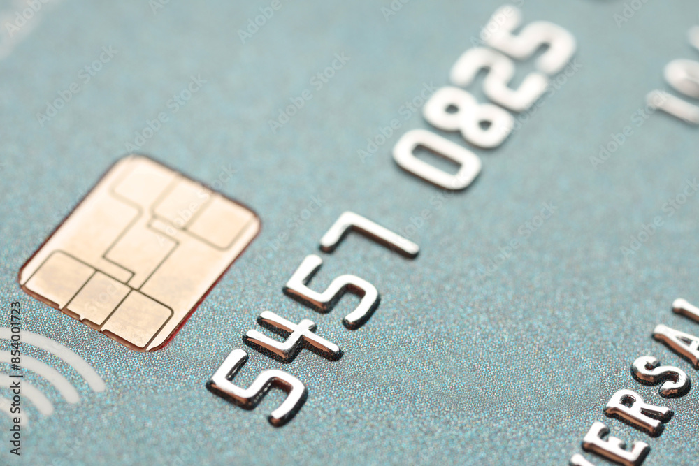 Plastic credit card as background, macro view Plastic credit card as background, macro view