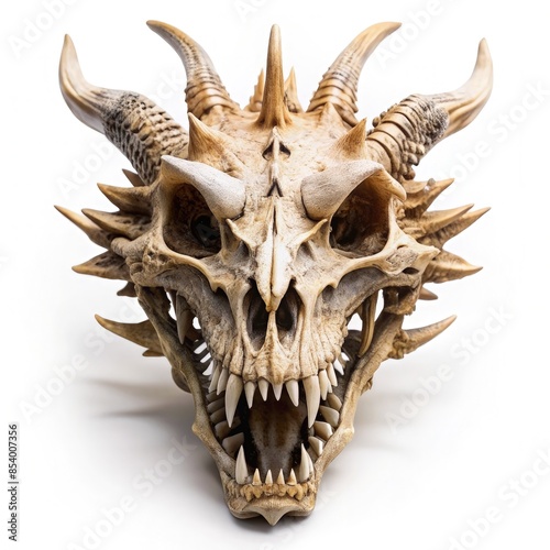 Dragon Skull Model Isolated on White Background. Generative AI photo