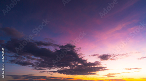 colorful clouds and sky,Dusk, Sunset Sky Clouds in the Evening with colorful Orange, Yellow, Pink and red sunlight and Dramatic storm clouds on Twilight sky, Landscape horizon