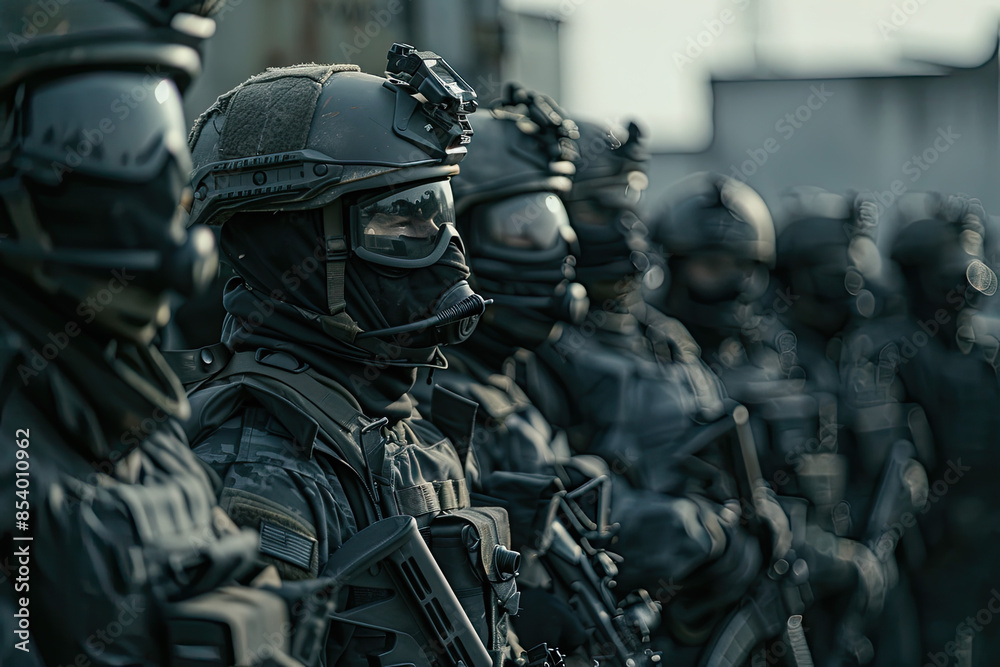 a group of special operation soliders posing from the back a group of special operation soliders posing from the back