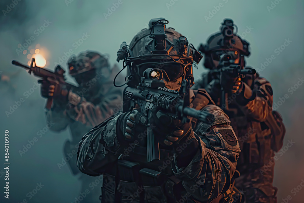 a group of special operation soliders posing from the back