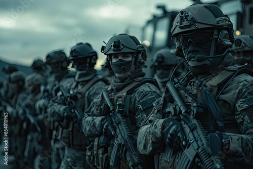 a group of special operation soliders posing from the back