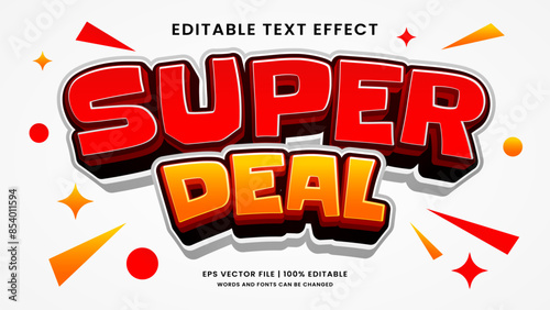 Super deal 3d editable text effect promotion style