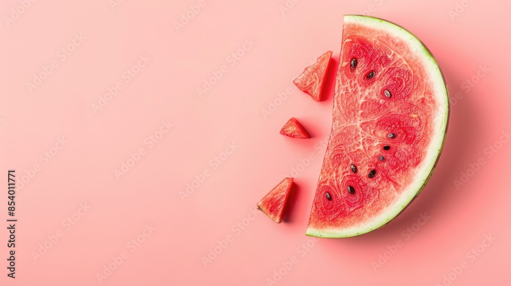 Sliced watermelon on pink background Sliced watermelon on pink background