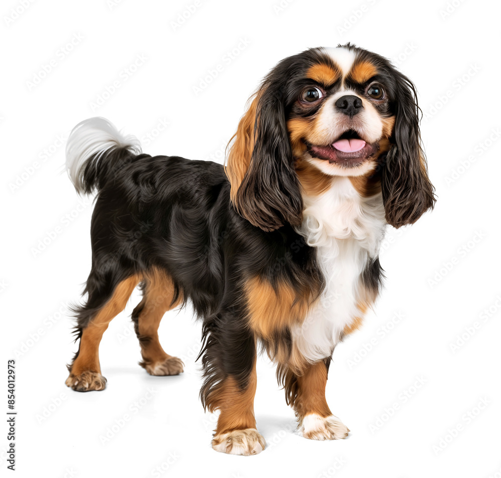 Cute Cavalier King Charles Spaniel dog with tricolor coat Cute Cavalier King Charles Spaniel dog with tricolor coat