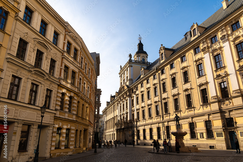 Naklejka premium Cityscape panorama of the Old Town, Wroclaw, Poland
