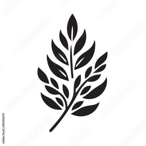 Wallpaper Mural Silhouette of Botanical Element Icon Isolated in White Torontodigital.ca