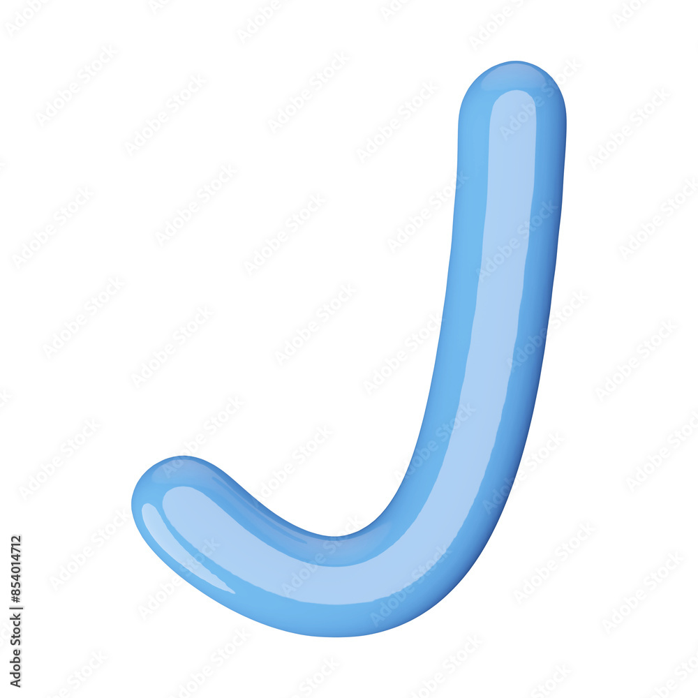 Blue 3D Font Letter J uppercase Blue 3D Font Letter J uppercase
