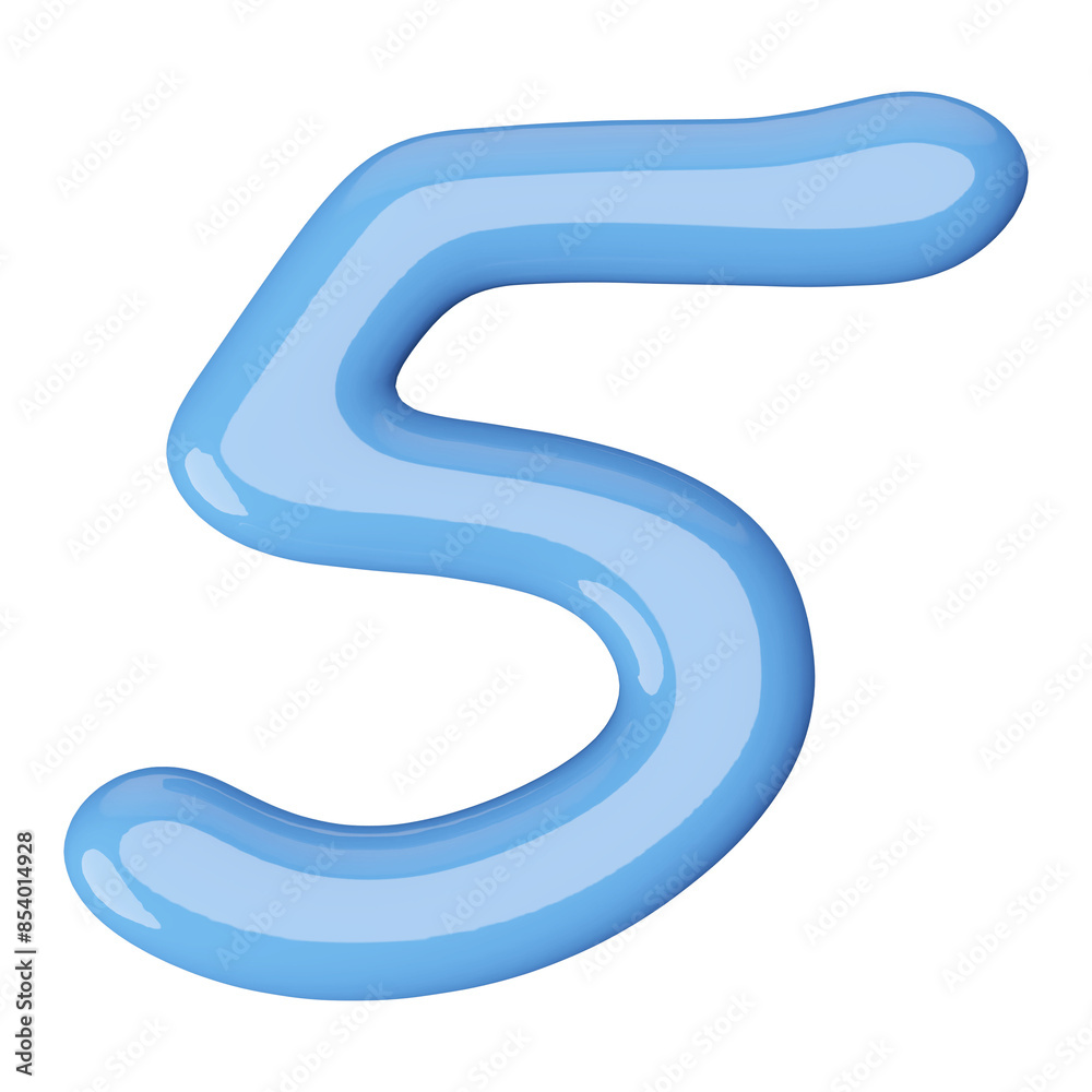 Blue 3D Number 5 Blue 3D Number 5