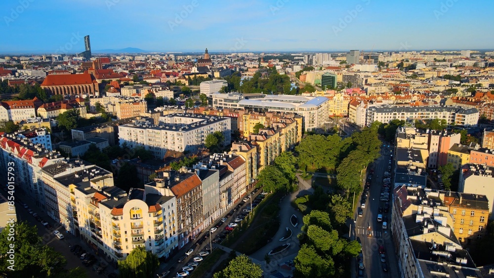 city Europe beautiful top view aerial photography of Wroclaw Poland city Europe beautiful top view aerial photography of Wroclaw Poland