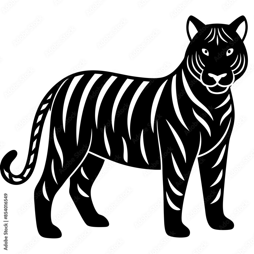 Tiger icon silhouette black vector illustration. Tiger icon silhouette black vector illustration.