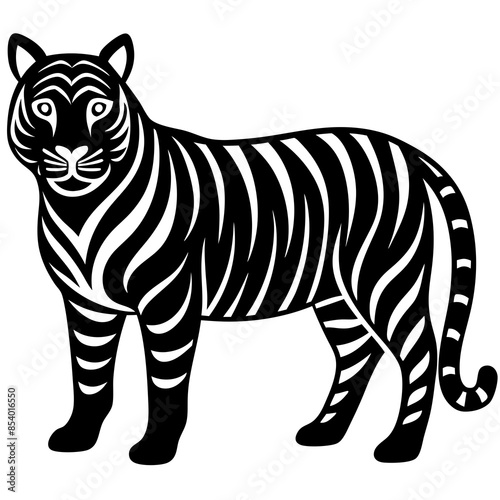 Tiger icon silhouette black vector illustration.