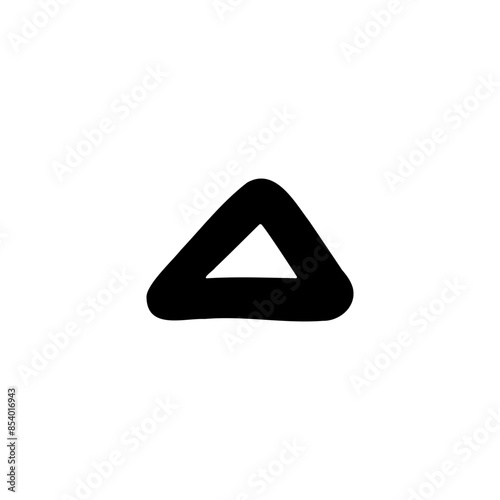 Triangle outline hand-drawn doodle shape. Suitable for design decorations, scrapbooks, yearbooks, children's books, infographics, and more.