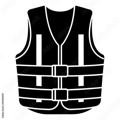 life jacket icon silhouette vector illustration.