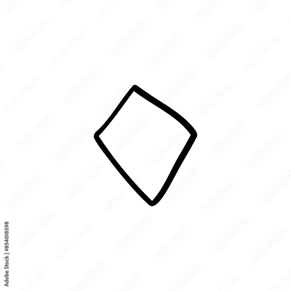 Diamond-shaped hand-drawn line. Suitable use for design, decoration, apparel, infographics, scrapbooks, yearbooks, children, kids inspiration and more Diamond-shaped hand-drawn line. Suitable use for design, decoration, apparel, infographics, scrapbooks, yearbooks, children, kids inspiration and more