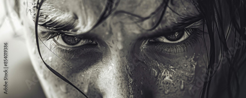 A person feeling sad, their eyes downcast and their shoulders slumped.