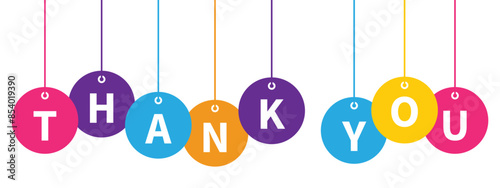 Thank you banner round hanging vector design