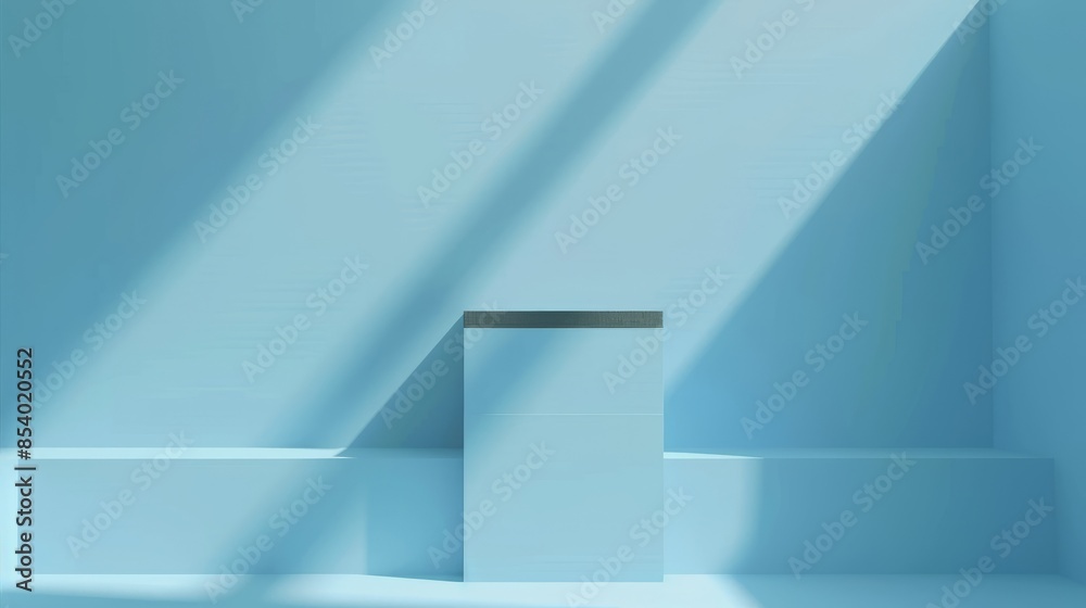 Minimalistic Blue Product Display with Sunlight Minimalistic Blue Product Display with Sunlight
