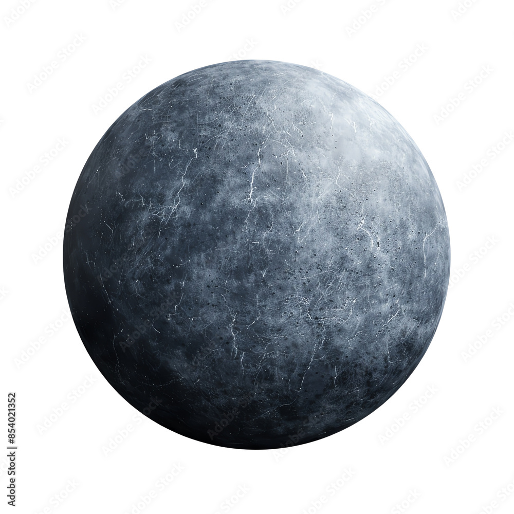 A detailed, realistic depiction of a gray, cratered moon. isolated on transparent and white background. A detailed, realistic depiction of a gray, cratered moon. isolated on transparent and white background.