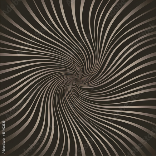 The image depicts a black and white hypnotic swirl on a black background.