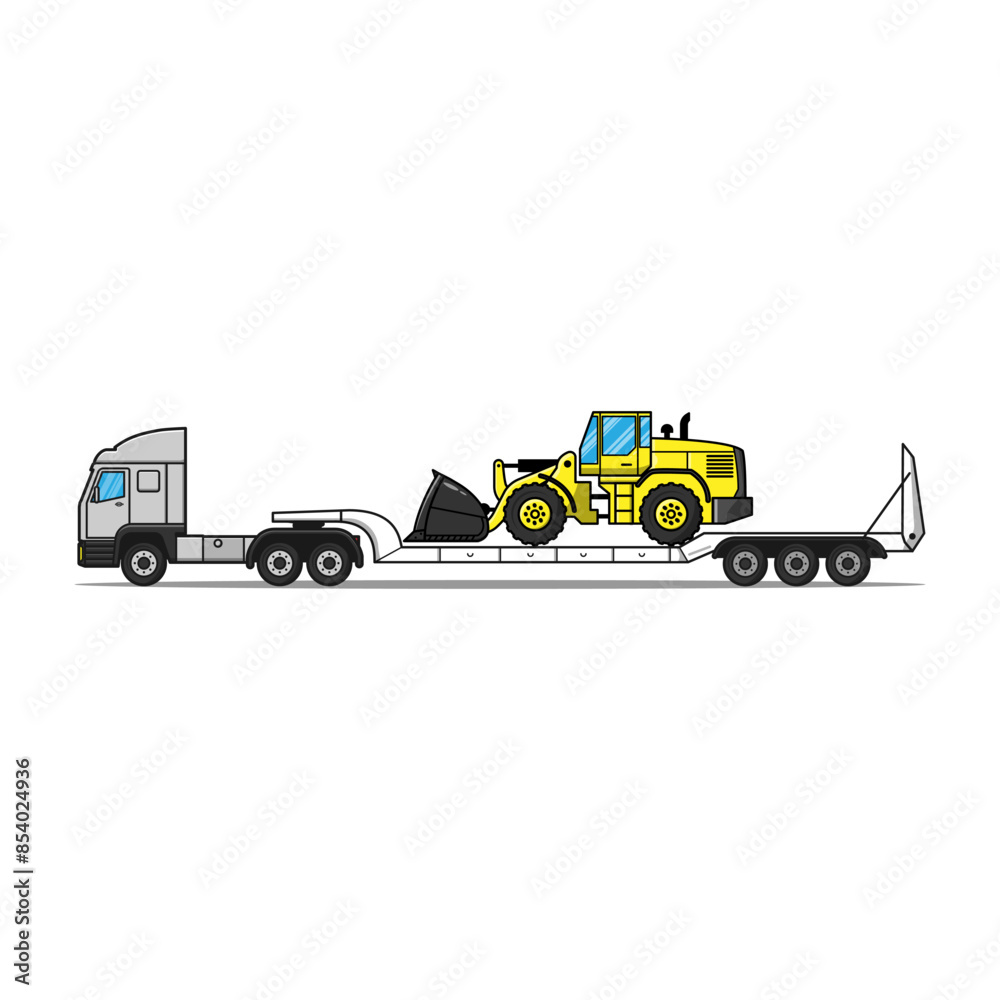 Prime mover truck on white background Prime mover truck on white background