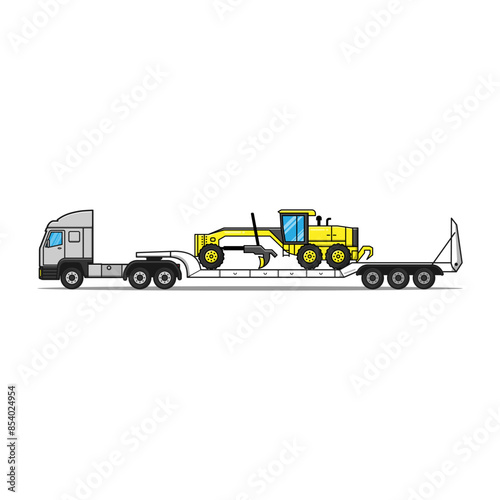 Prime mover truck on white background