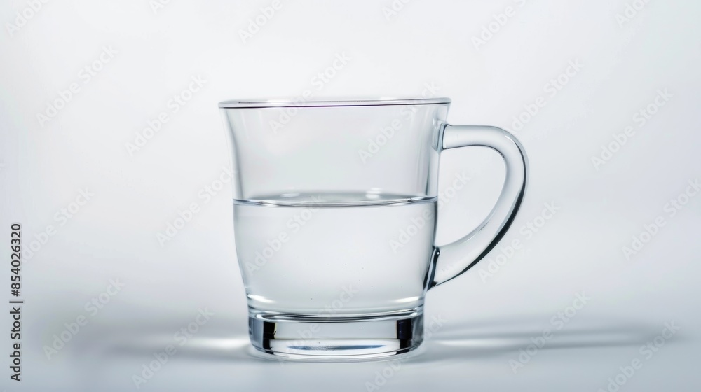 Close up of a glass cup on a white background Close up of a glass cup on a white background