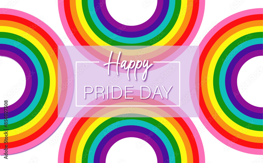Happy pride day 2024 Label with rainbow colored circles Stock Vector ...