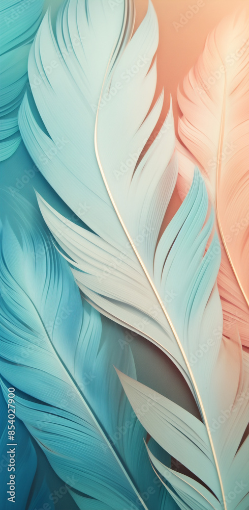 Pastel color feathers background. Pastel color feathers background.