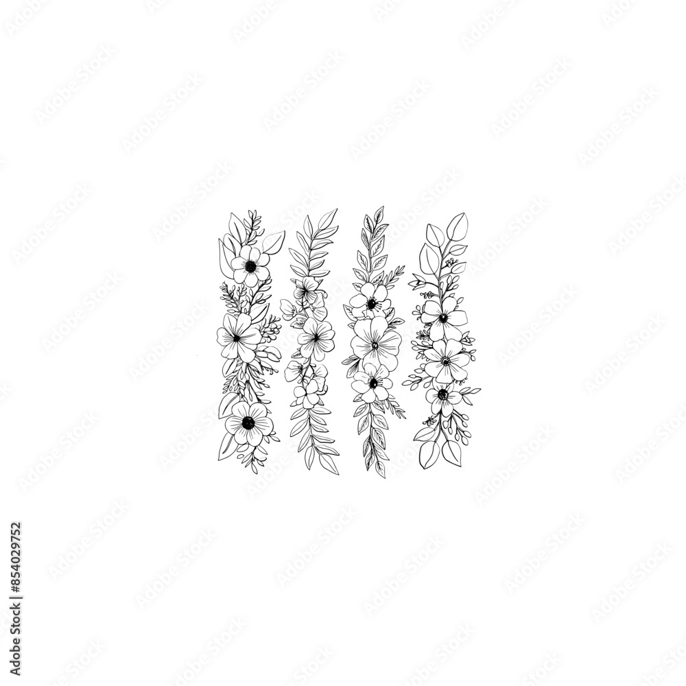 a string of flowers and leaves on a vine ornamental a string of flowers and leaves on a vine ornamental
