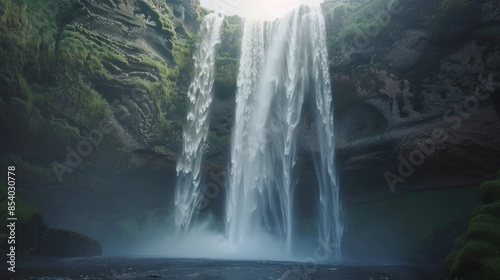 Seljalandsfoss waterfall in summer