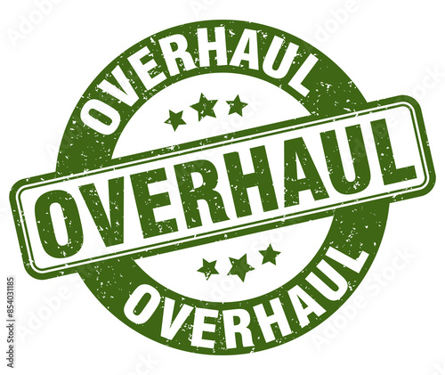 overhaul stamp. overhaul label. round grunge sign