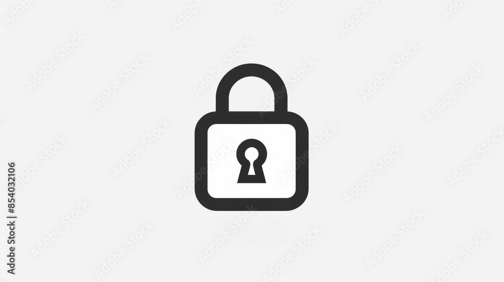 Minimalist padlock icon on plain background, representing security and privacy. Perfect for digital and print use. Minimalist padlock icon on plain background, representing security and privacy. Perfect for digital and print use.