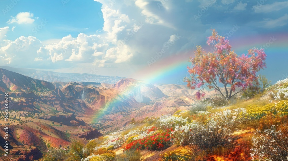The desert has beautiful mountains and beautiful roses. The desert has beautiful mountains and beautiful roses.