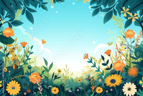 Summer Background illustration created with Generative AI