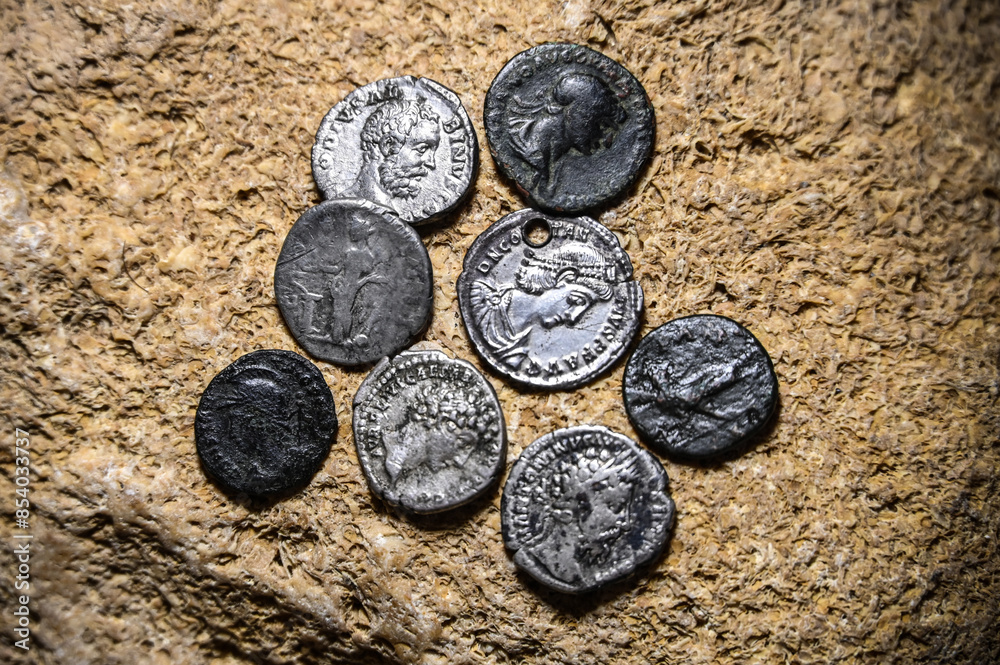 coins of different denominations of ancient Rome