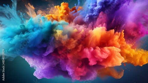 mesmerizing Holi color powder explosion with the search term "Holi color powder abstract"