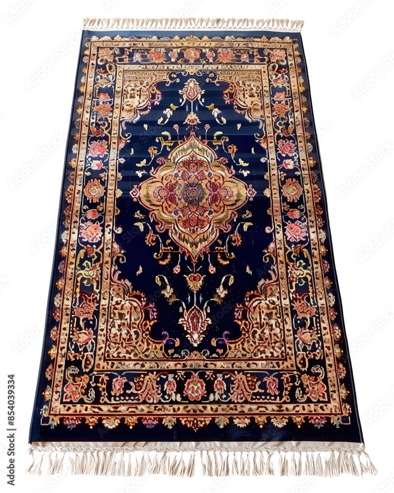 PNG of 3D Islamic prayer rug, detailed patterns, rich colors, isolated on white background PNG of 3D Islamic prayer rug, detailed patterns, rich colors, isolated on white background