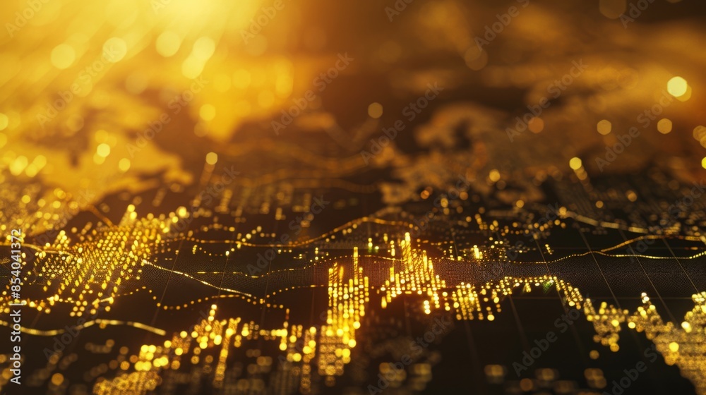 abstract golden chart for visualizing financial rates of stocks , golden chart analysis for stock market trends abstract golden chart for visualizing financial rates of stocks , golden chart analysis for stock market trends